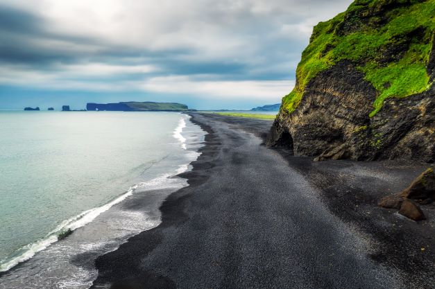 Black sand beach at Renisfjara, Iceland, near Reykjavik