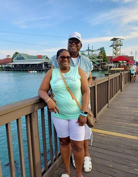 Hilton Grand Vacations Owners, posing on dock, Myrtle Beach, South Carolina. 