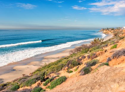 Stretch of beach near Carlsbad, California