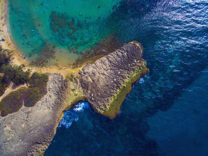 Aerial view of the coast of Puerto Rico