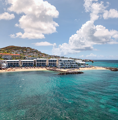 Aerial view of Flamingo Beach, a Hilton Vacation Club